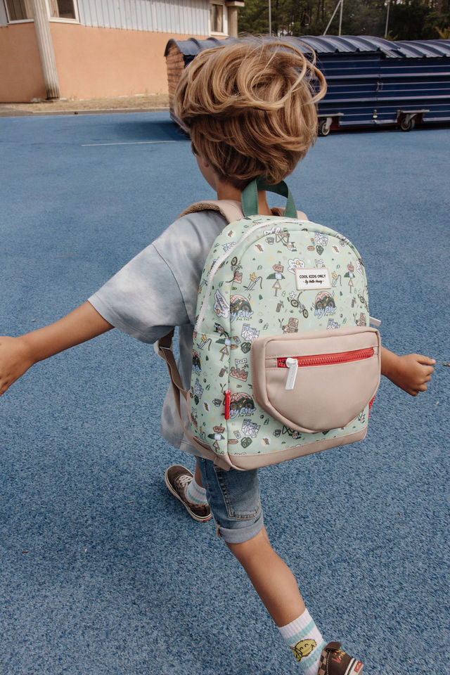 Mountain Ride – Grün; Beige (Runder Rucksack)