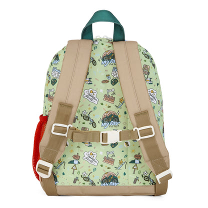 Mountain Ride – Grün; Beige (Runder Rucksack)