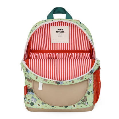 Mountain Ride – Grün; Beige (Runder Rucksack)